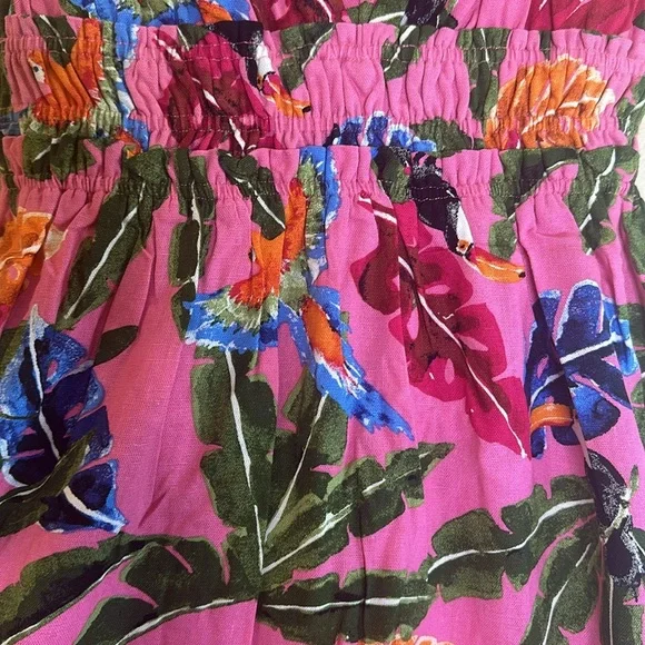 By The River Tropical Print Dress With Toucan Print Throughout Womens Size M - Picture 5 of 14